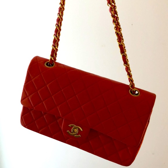 Authentic medium Double Flap shoulder bag; lambskin 100%;quilted;CC turn-lock - Picture 9 of 14